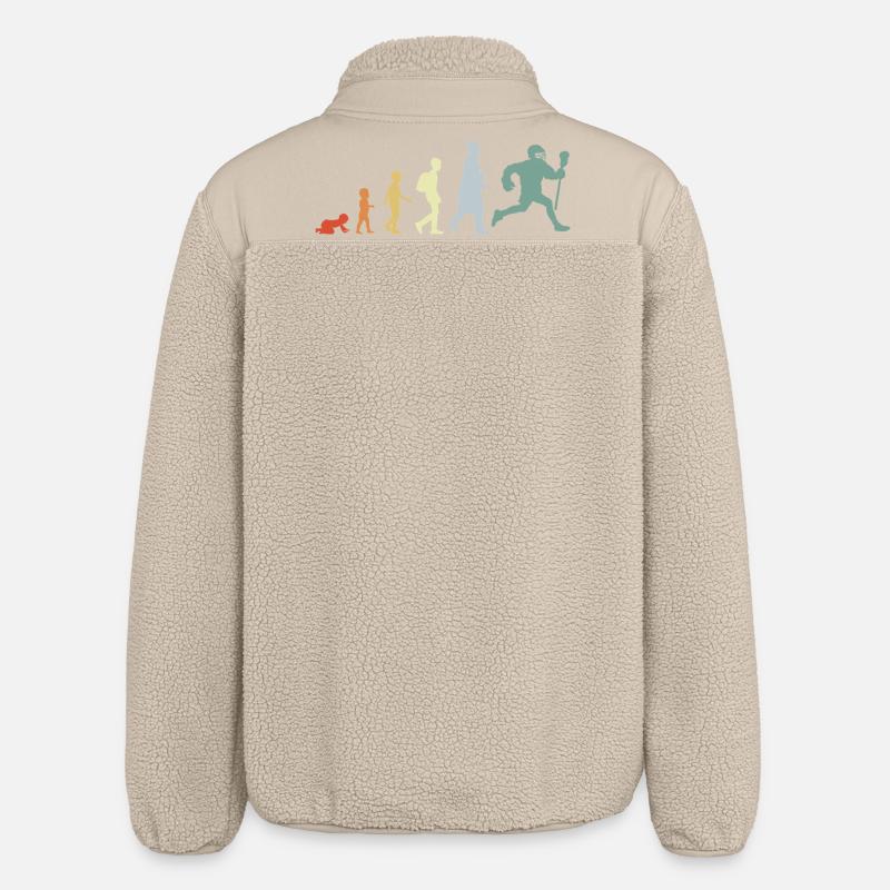 Evolution eines Lacrosse Spielers - Relaxed Fit Unisex Sherpajacke von Stanley/Stella - Beige