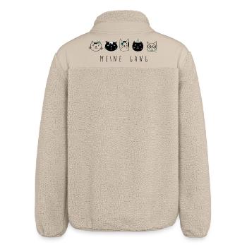 Meine Gang - Katzen Illustration Catlove - Relaxed Fit Unisex Sherpajacke von Stanley/Stella - Beige - Hinten
