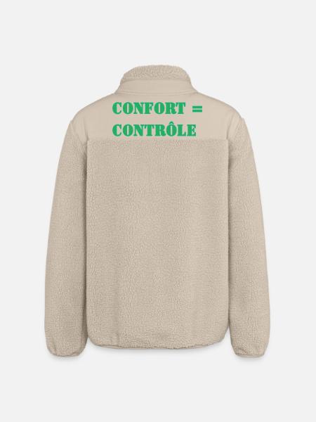 COMFORT = CONTROL - Relaxed Fit Unisex Sherpa Jacket by Stanley/Stella - beige