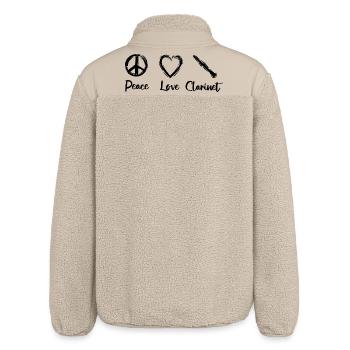 Ich liebe Klarinette - Relaxed Fit Unisex Sherpajacke von Stanley/Stella - Beige - Hinten