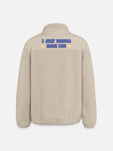 Je veux juste m’amuser – Déclaration ludique - Veste sherpa unisexe coupe décontractée Stanley/Stella - beige