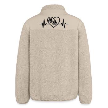 Herz Bier Segeln Humor - Relaxed Fit Unisex Sherpajacke von Stanley/Stella - Beige - Hinten