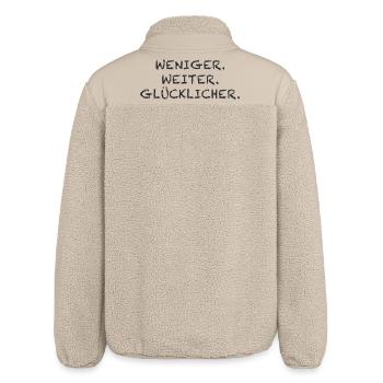 Weniger Weiter Glücklicher - Relaxed Fit Unisex Sherpajacke von Stanley/Stella - Beige - Hinten