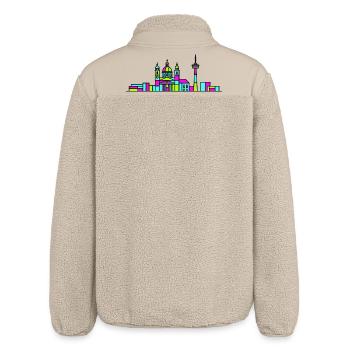 St Polten City Skyline Rathaus Linienkunst - Relaxed Fit Unisex Sherpajacke von Stanley/Stella - Beige - Hinten