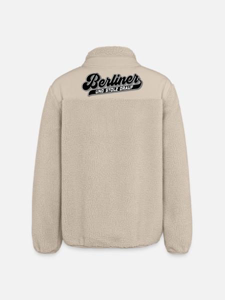 Berliner und Stolz drauf | Farben änderbar - Relaxed Fit Unisex Sherpajacke von Stanley/Stella - Beige