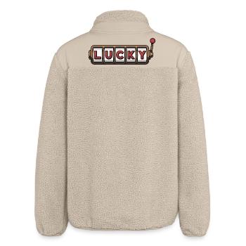 Lucky Slot Machine Design - Relaxed Fit Unisex Sherpa Jacket by Stanley/Stella - beige - Back