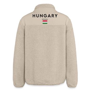 Hungary flag, elegant minimalist design - Relaxed Fit Unisex Sherpa Jacket by Stanley/Stella - beige - Back