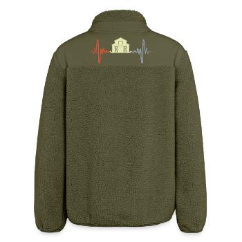 Vintage Bauernhof Herzschlag - Relaxed Fit Unisex Sherpajacke von Stanley/Stella - Khaki - Hinten