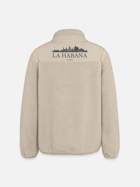 Havana Cuba, Havana's skyline - Relaxed Fit Unisex Sherpa Jacket by Stanley/Stella - beige