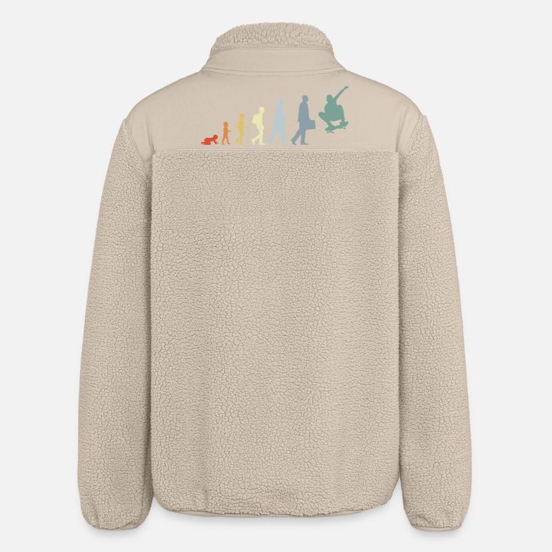 Skateboarder Evolution - Relaxed Fit Unisex Sherpa Jacket by Stanley/Stella - beige