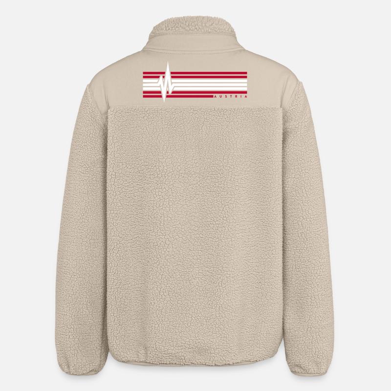 Heartbeat Austria ECG Austria Austrians - Relaxed Fit Unisex Sherpa Jacket by Stanley/Stella - beige
