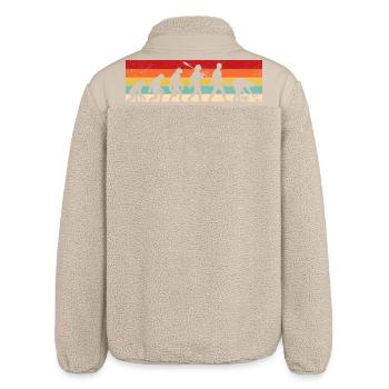 Evolution Pilzsammler, Pilze sammeln Vintage - Relaxed Fit Unisex Sherpajacke von Stanley/Stella - Beige - Hinten