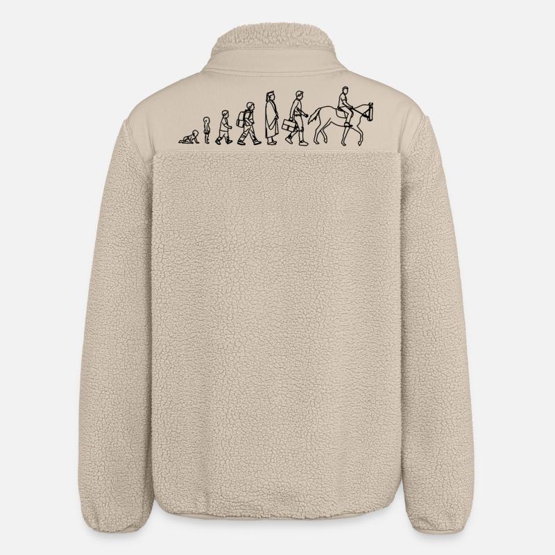Evolution vom Kind zum Reiter - Relaxed Fit Unisex Sherpajacke von Stanley/Stella - Beige