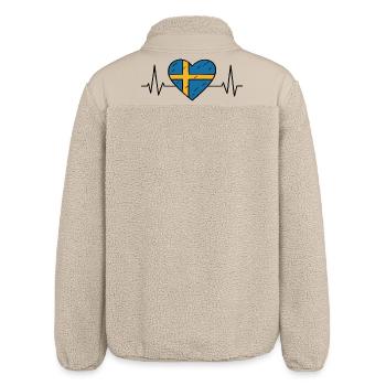 Schweden Heartbeat Line Flagge Liebe Reisen Design - Relaxed Fit Unisex Sherpajacke von Stanley/Stella - Beige - Hinten
