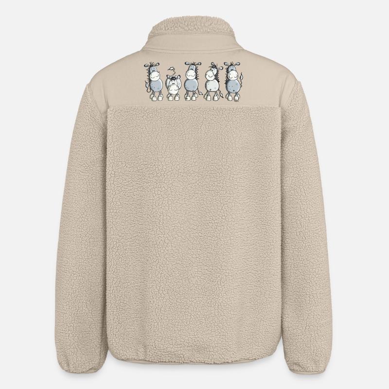 Funny Esel - Hausesel - Relaxed Fit Unisex Sherpajacke von Stanley/Stella - Beige