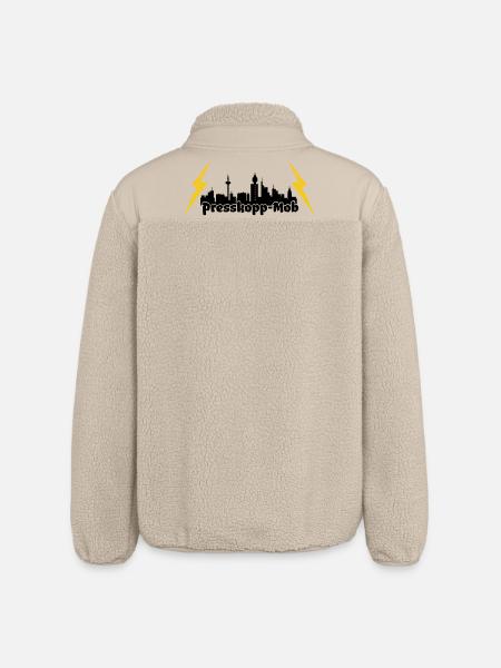 Presskopp Mob - ffm Skyline - Relaxed Fit Unisex Sherpajacke von Stanley/Stella - Beige