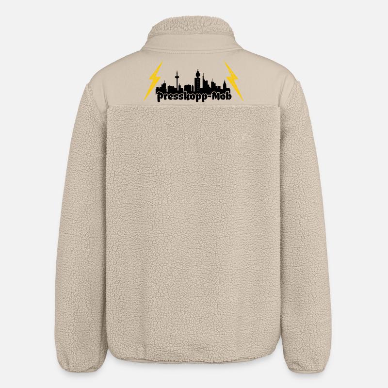 Presskopp Mob - ffm Skyline - Relaxed Fit Unisex Sherpajacke von Stanley/Stella - Beige