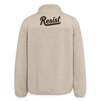 Resist Schriftzug Mutiger Protest - Relaxed Fit Unisex Sherpajacke von Stanley/Stella - Beige - Hinten