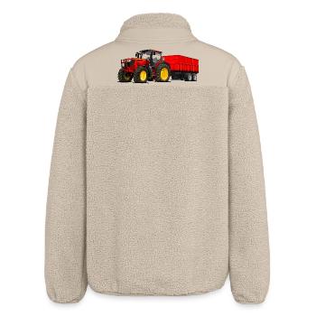 Tracteur avec remorque - Veste sherpa unisexe coupe décontractée Stanley/Stella - beige - Dos