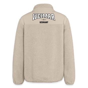 Weimar Schriftzug College Style Retro - Relaxed Fit Unisex Sherpajacke von Stanley/Stella - Beige - Hinten