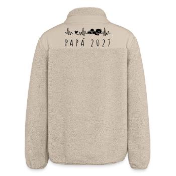 Papá 2027 Latido del Corazón Anuncio Embarazo - Relaxed Fit Unisex Sherpa Jacket by Stanley/Stella - beige - Back