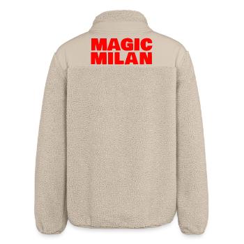 Magic Milan Logo Rot - Relaxed Fit Unisex Sherpajacke von Stanley/Stella - Beige - Hinten