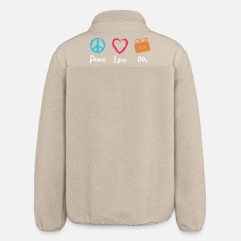 Peace Love 80s - Relaxed Fit Unisex Sherpajacke von Stanley/Stella - Beige