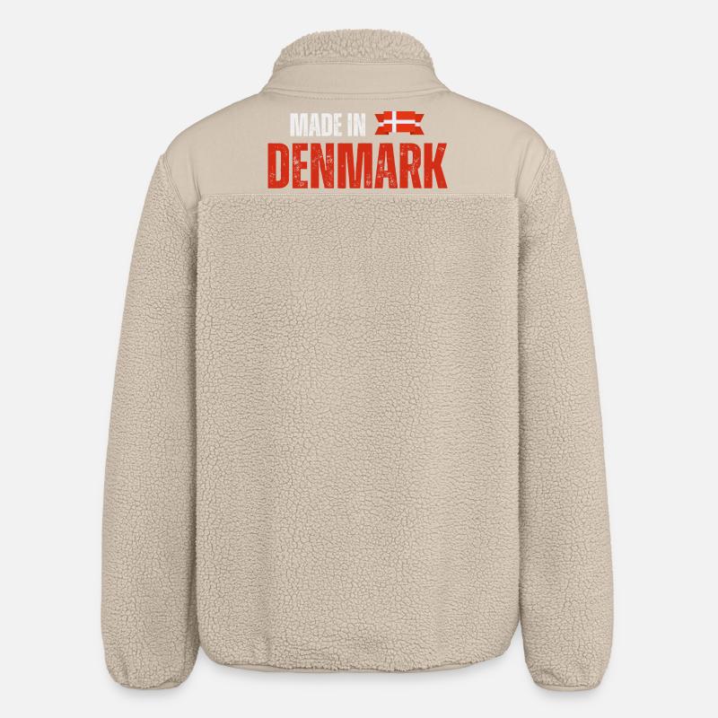 Made in Denmark, Danish pride - Relaxed Fit Unisex Sherpa Jacket by Stanley/Stella - beige