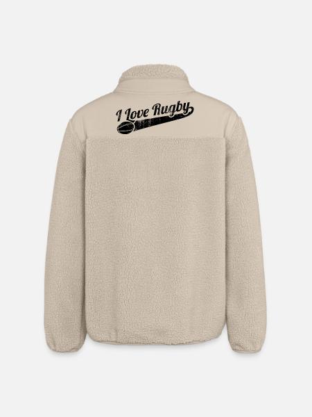 Rugby Love - Relaxed Fit Unisex Sherpa Jacket by Stanley/Stella - beige