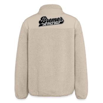 Bremer und Stolz drauf | Farben änderbar - Relaxed Fit Unisex Sherpajacke von Stanley/Stella - Beige - Hinten