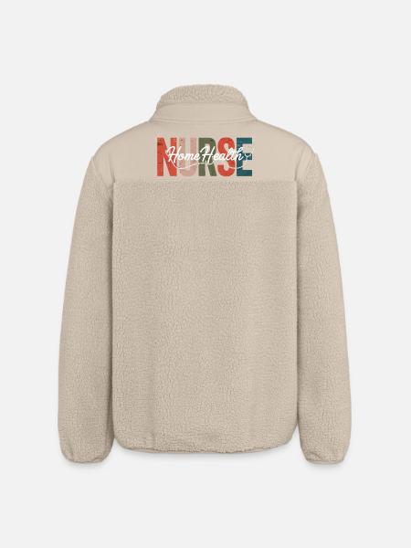 Nurse Home Health Overlay - Relaxed Fit Unisex Sherpa Jacket by Stanley/Stella - beige