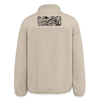 Celtic hunting dog (black) - Relaxed Fit Unisex Sherpa Jacket by Stanley/Stella - beige - Back
