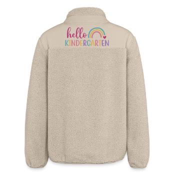 Hallo Kindergarten – Back to School-Design - Relaxed Fit Unisex Sherpajacke von Stanley/Stella - Beige - Hinten