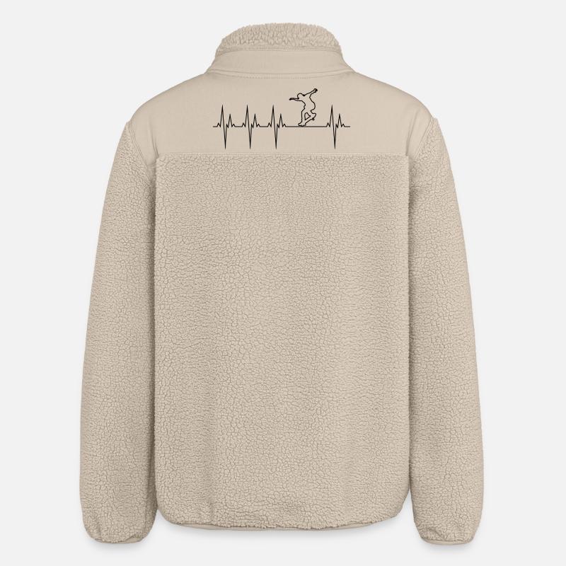 Skateboard électrocardiogramme ECG Skate Board - Veste sherpa unisexe coupe décontractée Stanley/Stella - beige