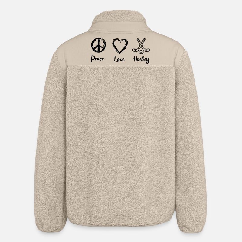 Amour du hockey sur glace - Veste sherpa unisexe coupe décontractée Stanley/Stella - beige