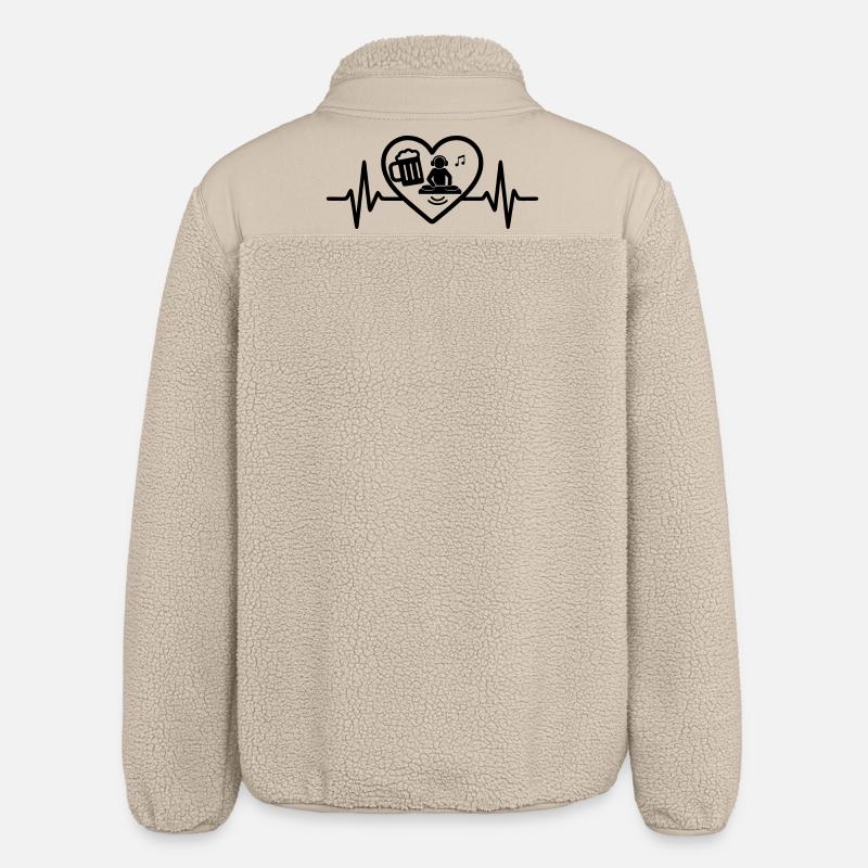 Herz DJ Bier - Relaxed Fit Unisex Sherpajacke von Stanley/Stella - Beige