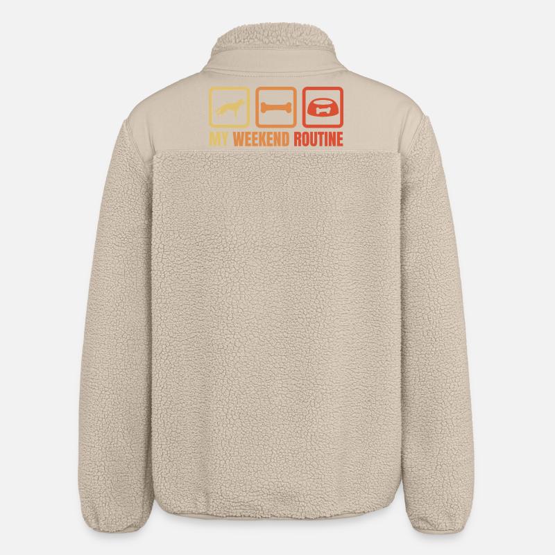 Schäferhund Wochenendroutine - Relaxed Fit Unisex Sherpajacke von Stanley/Stella - Beige