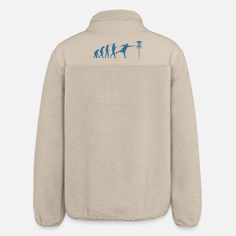 Disc Golf Evolution - Relaxed Fit Unisex Sherpa Jacket by Stanley/Stella - beige