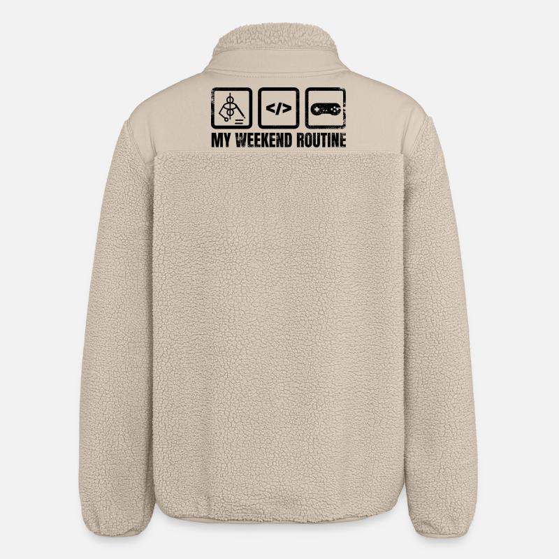 Game Designer Wochenendroutine - Relaxed Fit Unisex Sherpajacke von Stanley/Stella - Beige