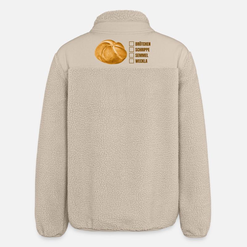 Brötchen oder Semmel? – Lustiges Dialekt-Design - Relaxed Fit Unisex Sherpajacke von Stanley/Stella - Beige