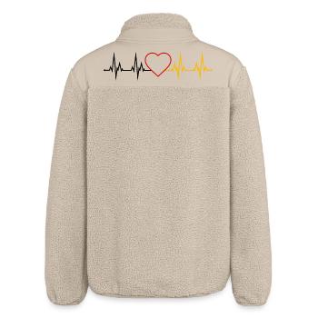 Deutschland Herzschlag  - Relaxed Fit Unisex Sherpajacke von Stanley/Stella - Beige - Hinten