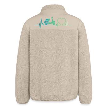 Heartbeat Scooter Motor Scooter - Relaxed Fit Unisex Sherpa Jacket by Stanley/Stella - beige - Back