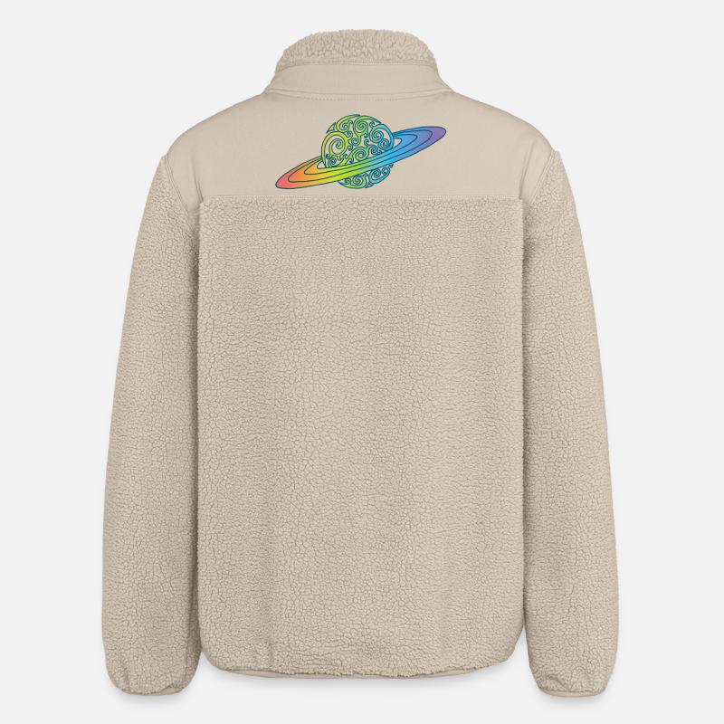 Rainbow planet - Relaxed Fit Unisex Sherpa Jacket by Stanley/Stella - beige