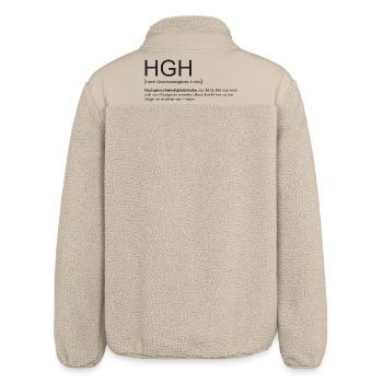 HGH Hoch-Geschindigkeits-Hoibe - Relaxed Fit Unisex Sherpajacke von Stanley/Stella - Beige - Hinten