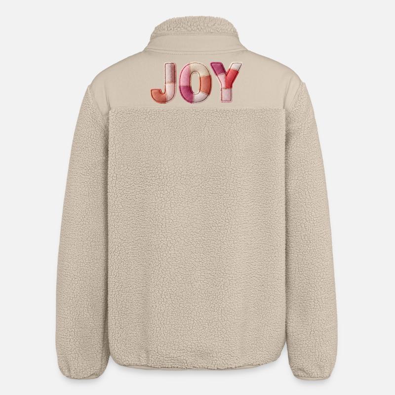 Joy Joy Patchwork Gift Women - Relaxed Fit Unisex Sherpa Jacket by Stanley/Stella - beige