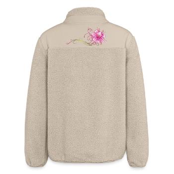 Colorful orchid with filigree ornament - Relaxed Fit Unisex Sherpa Jacket by Stanley/Stella - beige - Back