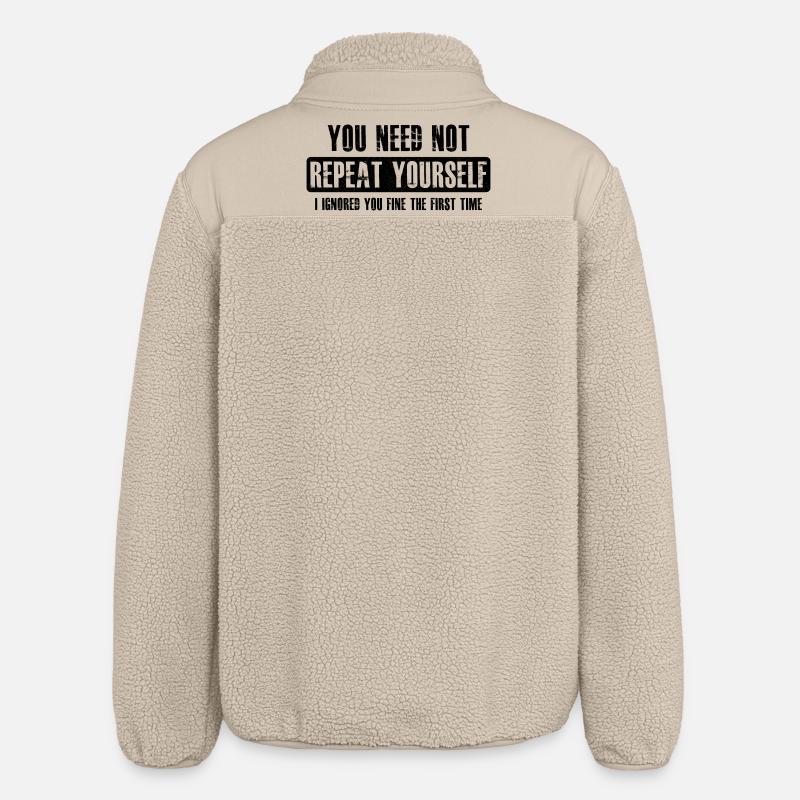 you need not repeat yourself - Relaxed Fit Unisex Sherpa Jacket by Stanley/Stella - beige