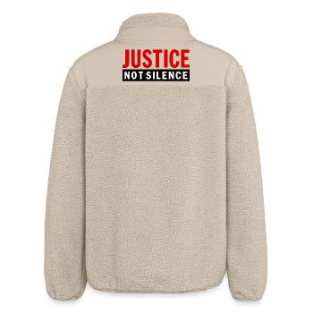Justice Not Silence Gerechtigkeit Statement - Relaxed Fit Unisex Sherpa Jacket by Stanley/Stella - beige - Back