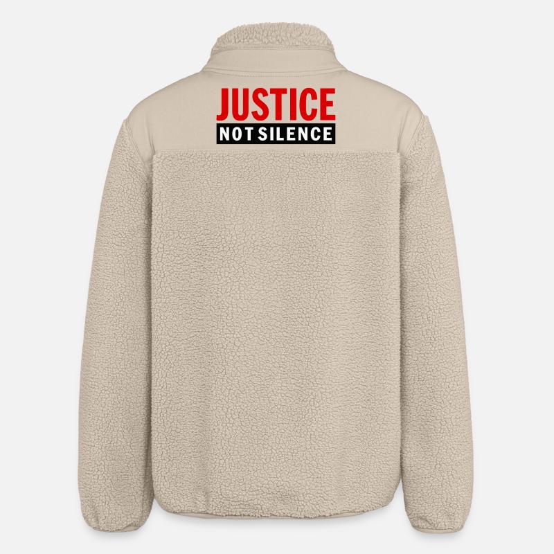 Justice Not Silence Déclaration de Gerechtigkeit - Veste sherpa unisexe coupe décontractée Stanley/Stella - beige