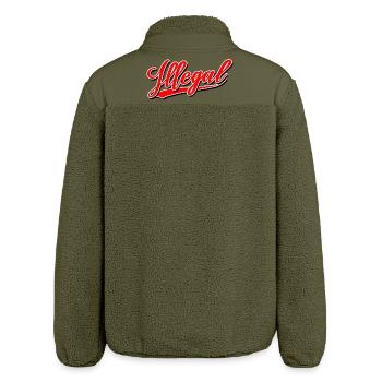 illegal lawless unlawfully unlawful demo - Relaxed Fit Unisex Sherpa Jacket by Stanley/Stella - khaki - Back